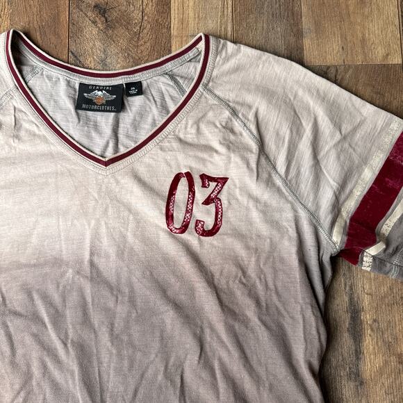 Harley Davidson T-Shirt Womens 2XL Gray Motorcycle Grunge Rock Short Sleeve 5650 - Picture 4 of 10